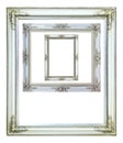 White wood photo image frame isolated