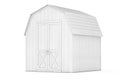 White Wood Small House Cabin Storage Shed for Garden Tools in Clay Style. 3d Rendering Royalty Free Stock Photo