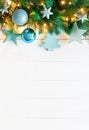 Turquoise Vertical Christmas Banner, Copy Space