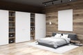 Wooden bedroom corner, poster, wardrobe Royalty Free Stock Photo