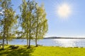 White wooden boat on the lake