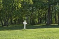 White wooden cemetery cross