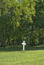 White wooden cemetery cross