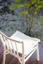 White wooden chair on the balcony Royalty Free Stock Photo