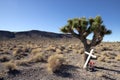 White Wooden Cross in Desert Royalty Free Stock Photo