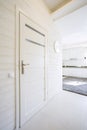 White, wooden door in modern house Royalty Free Stock Photo