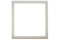 White wooden frame isolated on white background with copy space. Template blank background. Wood frame for picture and photo. Royalty Free Stock Photo