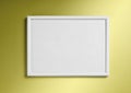 White wooden frame for painting or picture on golden background Royalty Free Stock Photo