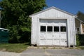 White wooden garage