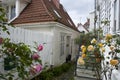 White wooden houses in old part of bergen, norway Royalty Free Stock Photo