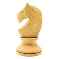 White wooden knight chess piece