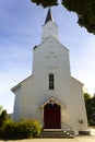 White wooden norwegian church Royalty Free Stock Photo