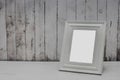 White wooden photo frame without photo