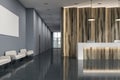 Wooden reception in a modern office, waiting room