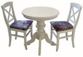 White wooden round table with two chairs Royalty Free Stock Photo