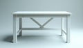 White Wooden Table Against Light Gray Backgrounded and Empty Space for Modern Interior Design Studio Shot Featuring Simple Table Royalty Free Stock Photo