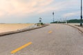 White Wooden Tower observation old small at the end of road at K Royalty Free Stock Photo