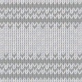 White wool knitting with gray stripes seamless pattern background Royalty Free Stock Photo