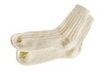 White woolen socks it is isolated