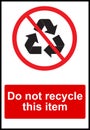 Do not recycle this item signs and symbols