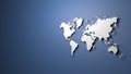 White World map on blue background Royalty Free Stock Photo