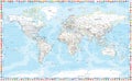 White World Map with Colored Borders - Vector Illustration. Including World Flags Royalty Free Stock Photo