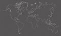 White World map outline - vector illustration of earth map on dark background Royalty Free Stock Photo