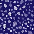 White Worldwide shipping and cardboard box icon isolated seamless pattern on blue background. Vector Illustration Royalty Free Stock Photo