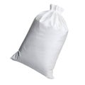 Full white woven polypropylene feed sack isolated on transparent background with clipping path Royalty Free Stock Photo
