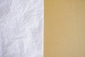 White wrinkle paper over brown paper Royalty Free Stock Photo