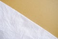 White wrinkle paper over brown paper Royalty Free Stock Photo