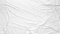 White wrinkled fabric texture. Paste poster template. Glued paper or fabric mockup