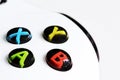 White xbox one controller closeup macro buttons joystick game pad