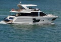 White yacht cruising on the Florida Intra-Coastal Waterway Royalty Free Stock Photo