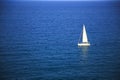 White yacht in a deep blue sea