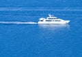 White Yacht ~ Sailing On Clear Blue Sea Royalty Free Stock Photo