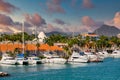 White Yachts in Aruba Harbor Royalty Free Stock Photo