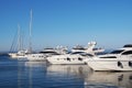 White yachts in the port waiting. Royalty Free Stock Photo