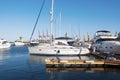 White yachts in the port waiting. Royalty Free Stock Photo