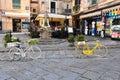 White and yellow bike with flowers in Tropea