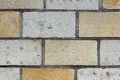 The white and yellow brick wall closeup Royalty Free Stock Photo