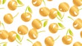 White yellow cherry seamless pattern.