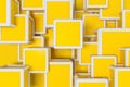 White and yellow cubes background