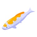 White yellow koi carp icon, isometric style Royalty Free Stock Photo