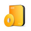 White Yellow Orange Rounded Modern Software Package Box With DVD, CD Disk Or Other Your Product
