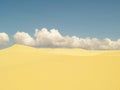 White or yellow sand dune desert and sunlight on hot summer