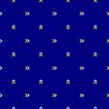 White and yellow small arrow seamless fabric pattern on dark blue background vector