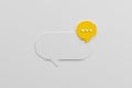 White and yellow speech bubble on background. Chat icon symbolic. Online message Royalty Free Stock Photo