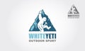 White Yeti Outdoor Sport Vector Logo Illustration. 