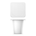 White yougurt pot template. Royalty Free Stock Photo